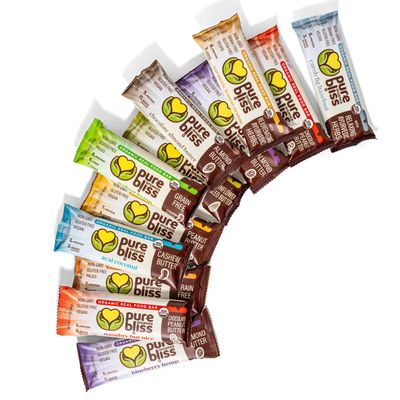 Organic Real Food Bars - Variety Pack (2 of Each Flavor, 12 Bars Total) - USDA Certified Organic, Non-GMO, Gluten Free, Vegan, Energy & Nutrition Bars, Superfood Ingredients, Healthy Snack, Breakfast Bars, Dairy Free, Soy Free - Pure Bliss Organics (