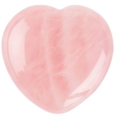 Natural 1.2" Rose Quartz Pocket Heart Love Stone Carved Palm Worry Stone Heart Shaped Healing Crystals for Chakra Reiki Balancing Therapy Meditation Home Decoration
