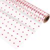 jojofuny 100 Clear Cellophane Wrap Roll with Red | 15.7 in. x 100 .| 2.5 Mil Thick Crystal Cellophane Roll|, Treats, Cello Wrapping Paper view 1