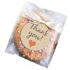FLYTT Self Adhesive Cookie Bags, White Polka Dot Individual Resealable Cellophane Treat Bags with Thank You Stickers for Gift Giving (5.5''x5.5'', 100 Pcs) view 1