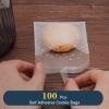 FLYTT Self Adhesive Cookie Bags, White Polka Dot Individual Resealable Cellophane Treat Bags with Thank You Stickers for Gift Giving (5.5''x5.5'', 100 Pcs) view 3