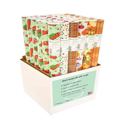 Designworks Wrapping Paper Classic Christmas Collection, 36 Rolls - 30 inches x 10 feet per Roll