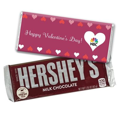 12ct Valentine's Candy Personalized Chocolate Bars (12 Pack) - Promotional Product Add Your Logo Candy Thank You