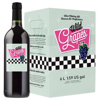 Wild Grapes Premium DIY Wine Making Kits - Shiraz Style - Makes Up to 30 x 750mL Bottles, 6 Gallons of Wine
