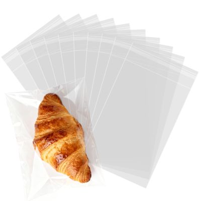 200 Pcs Self Sealing Cellophane Bags, 6x9 Inches Cookie Bags, Resealable Cellophane Bags Self Adhesive for Bakery Cookies Candy Snack