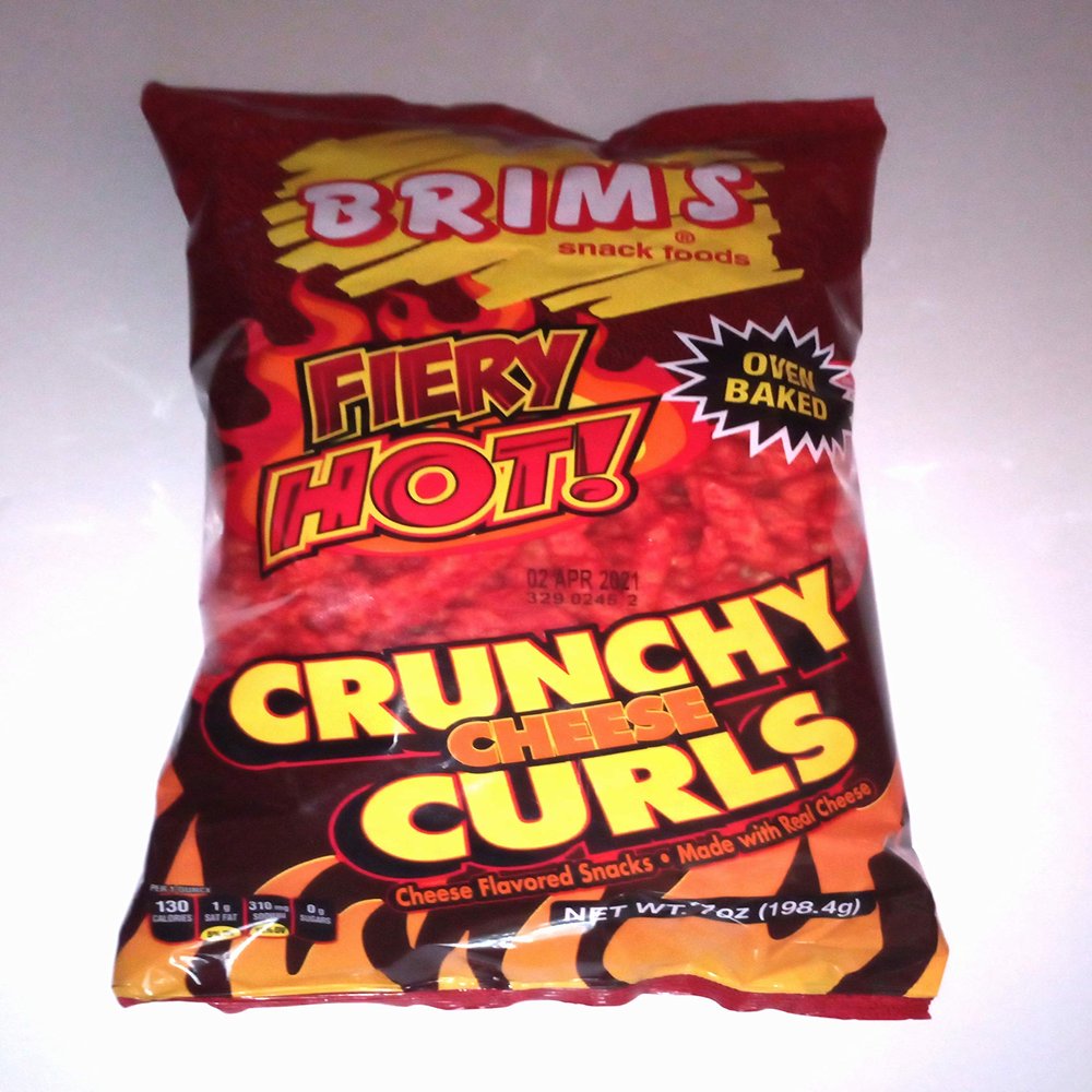 Brim's Fiery Hot Crunchy Cheese Curls (1 Bag) 7 oz