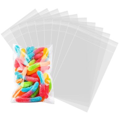 200 Pcs Self Sealing Cellophane Bags, 5x7 Inches Cookie Bags, Resealable Cellophane Bags Self Adhesive for Bakery Cookies Candy Snack