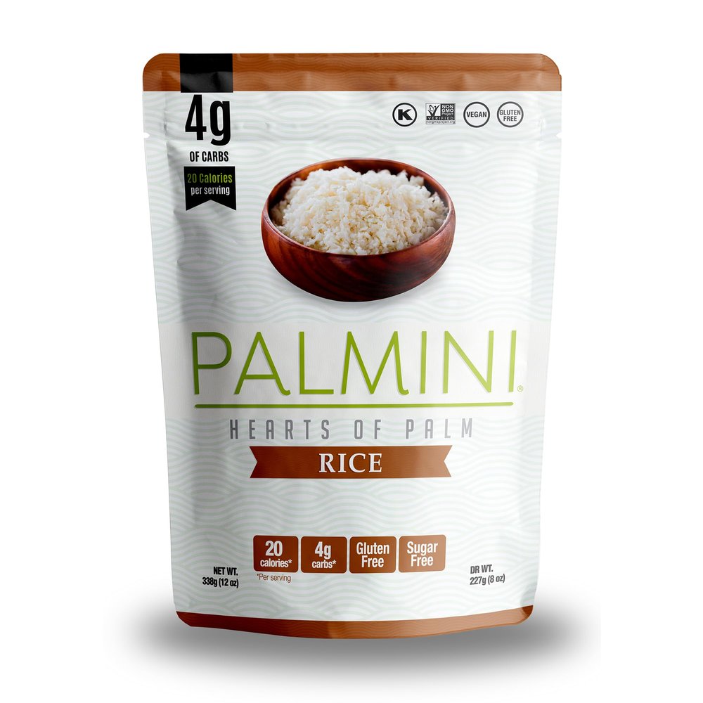 Palmini Rice | Low-Carb, Low-Calorie Hearts of Palm Rice | Keto, Gluten Free, Vegan, Non-GMO, Healthy | As seen on Shark Tank | (12 Ounces Pouches - Pack of 1)