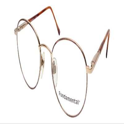 Calabria Designer Round Blue Light Filter Reading Glasses Fundamental Gold 52mm +4.00