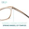 2SeeLife Blue Light Reading Glasses for Men & Women Small-Medium Fit, Sturdy Frame, Spring Hinges, Premium Readers, Peach, +2.00 view 4