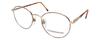 Calabria Designer Round Blue Light Filter Reading Glasses Fundamental Gold 52mm +0.75 view 1