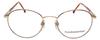 Calabria Designer Round Blue Light Filter Reading Glasses Fundamental Gold 52mm +1.00 view 2