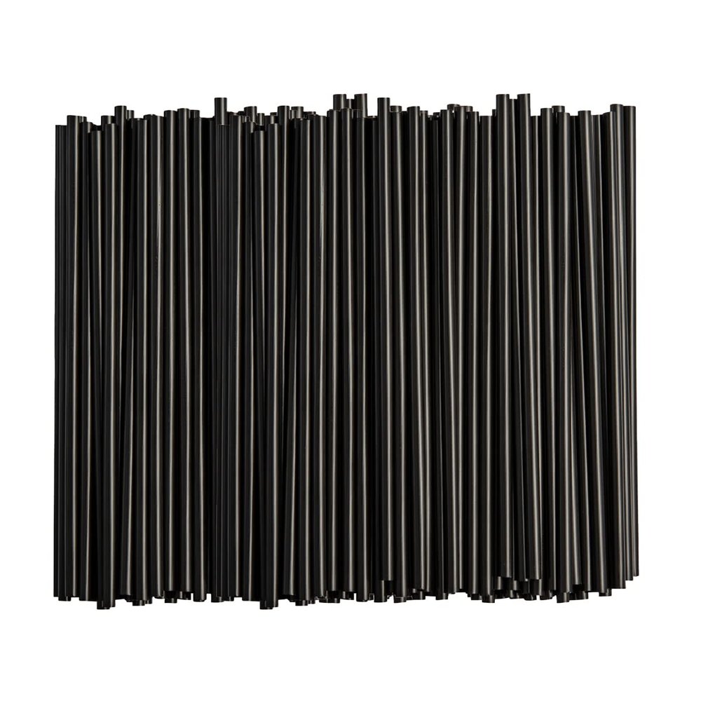 Comfy Package [250 Count] 7.75"High Black Straws, Disposable Plastic Drinking Straws - Black