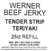 Werner Tender Strips Teriyaki Beef Jerky - Pack of 25 Jerky Strips - Made in the USA view 2