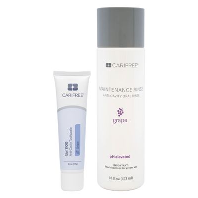 CariFree Maintenance & Prevention Kit, Grape | Anti-Cavity Fluoride Toothpaste & Mouthwash Freshens Breath and Moistens Mouth | Dentist Recommended for Oral Care (2 Piece Set)