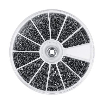 600 Pcs Small Screw & Nut Assortment Kit 12 Kinds Stainless Steel Tiny Screw Nut Repair Tool Eyeglass Repair Kit with Storage Box for Glasses Cell Phone Watch