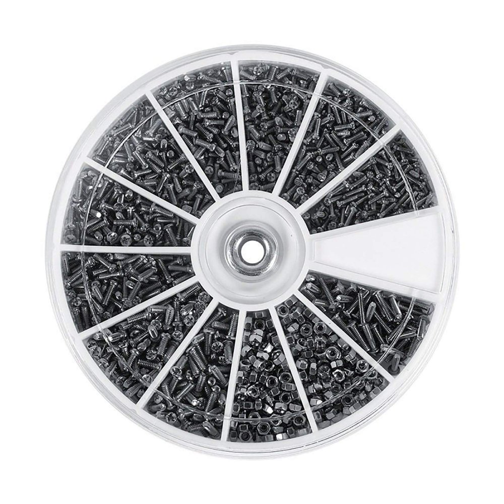 600 Pcs Small Screw & Nut Assortment Kit 12 Kinds Stainless Steel Tiny Screw Nut Repair Tool Eyeglass Repair Kit with Storage Box for Glasses Cell Phone Watch
