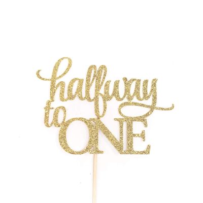 Atelier Elegance Halfway to One Cake Topper, 6 Months Cake Topper, Half Cake Topper, 1/2