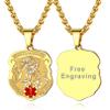 Supcare Diabetic Necklace for Men Gold Stainless Steel Necklace Engraved Necklace Medical Alert Necklace for Men Customizable Necklace view 1