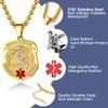 Supcare Diabetic Necklace for Men Gold Stainless Steel Necklace Engraved Necklace Medical Alert Necklace for Men Customizable Necklace view 4