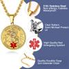 Supcare Engraved Necklace for Men Customize Necklace Personalize Jewelry for Men St Michael Pendant Medical Id Necklace Gold view 4