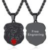 Supcare St Michael Necklace for Men Life Alert Necklace Stainless Steel Necklace Medical Id Necklace Personalized Mens Necklace Black view 1
