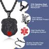 Supcare St Michael Necklace for Men Life Alert Necklace Stainless Steel Necklace Medical Id Necklace Personalized Mens Necklace Black view 4
