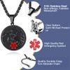 Supcare St Michael Medal Id Necklace Stainless Steel Necklace Medical Alert Necklace for Men Engraved Necklace view 4