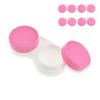HAHIYO Contact Lens Case Box Holder Diameter 25mm Durable Leakproof Light Convenient Left/Right Eyes Contact Lens Container Soak Storage Kit for Storing Small Items Travel Pink 5 Pack view 1