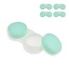 HAHIYO Contact Lens Case Box Holder Diameter 25mm Durable Leakproof Light Convenient Left/Right Eyes Contact Lens Container Soak Storage Kit for Storing Small Items Travel Light Green 5 Pack view 1