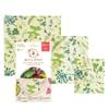 Bee's Wrap Vegan Beeswax Wraps for Food - 3 Pack of Assorted Beeswax Wraps - Small, Medium & Large Wrap - Made in USA Reusable Natural Food Wrap - Herb Garden Print view 1