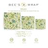 Bee's Wrap Vegan Beeswax Wraps for Food - 3 Pack of Assorted Beeswax Wraps - Small, Medium & Large Wrap - Made in USA Reusable Natural Food Wrap - Herb Garden Print view 2