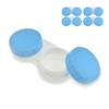 HAHIYO Contact Lens Case Box Holder Diameter 25mm Durable Leakproof Light Convenient Left/Right Eyes Contact Lens Container Soak Storage Kit for Storing Small Items Travel Blue 5 Pack view 1