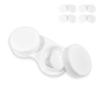 HAHIYO Contact Lens Case Box Holder Diameter 25mm Durable Leakproof Light Convenient Left/Right Eyes Contact Lens Container Soak Storage Kit for Storing Small Items Travel White 5 Pack view 1