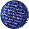 18 Month AA Medallion Dusty Blue Color Gold Plated Sobriety Chip view 2