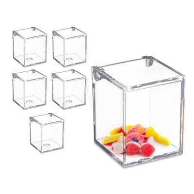 Hammont Clear Acrylic Boxes - 36 Packs of 6-2.36''x2.36''x2.76'' - Small Lucite Boxes for Gifts, Weddings, Party Favors, Treats, Candies & Accessories, Plastic Storage Boxes (216 Pieces)