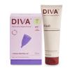 Diva Cup & Diva Wash Combo Pack - Medical Grade Silicone Cup for Period Care - Reusable Menstrual Cup - Cleaner for Period Cup - Cup Model 1 (for Medium to Heavy Flow) view 1