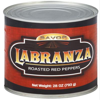 Savor Imports Whole Red Roasted Peppers, 28 Ounce -- 12 per case.
