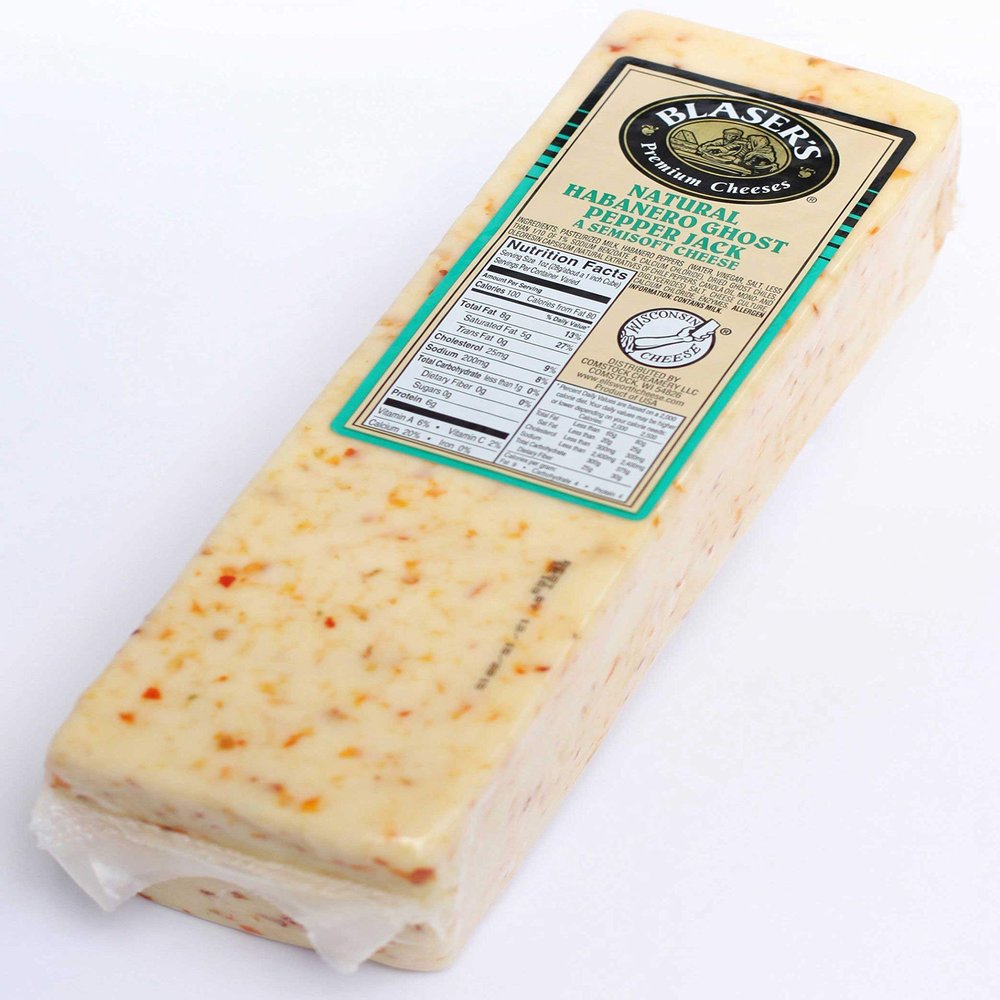 Blaser's Habanero Ghost Pepper Monterey Jack Cheese Loaf, 5 pound - 2 per case