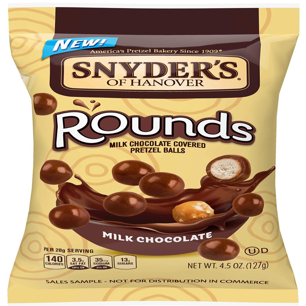 Snyders Of Hanover Rounds Milk Chocolate Pretzel Ball, 3.5 Ounce - 8 per case.