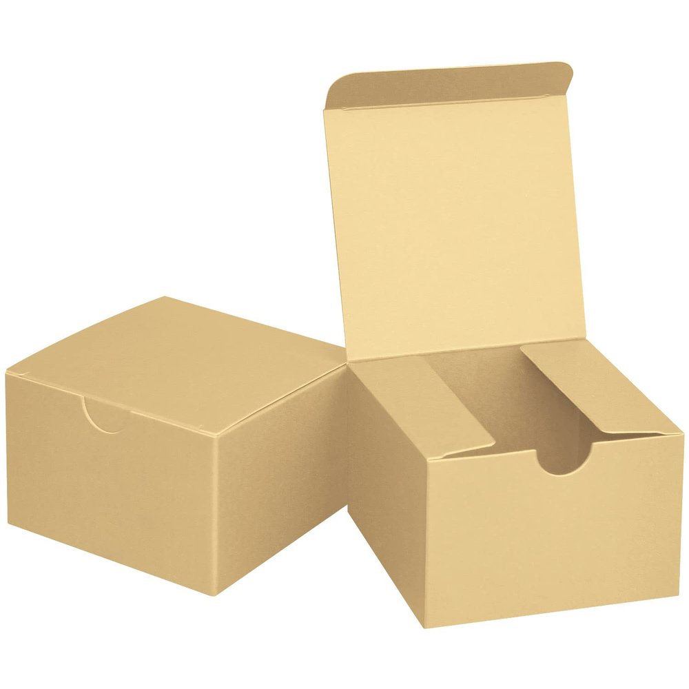 Small Brown Kraft Paper Gift Boxes 3x3x2 Packaging for Gifts, Presents, Sweets, Candy Party Favors, Showers, Treats, Cookies Boxes (100 Pack)