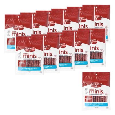 Creminelli Fine Meats Salami Minis Original Wine and Garlic Uncured Italian Salami, 2.6 Ounce -- 12 per case.