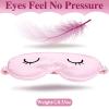 4 Pieces Sleep Eye Masks Silk Sleep Eye Cover Cute Lightweight Adjustable Eyeshade Masks Satin Night Eyeshade Covers for Women Men Travel Nap view 2