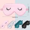 4 Pieces Sleep Eye Masks Silk Sleep Eye Cover Cute Lightweight Adjustable Eyeshade Masks Satin Night Eyeshade Covers for Women Men Travel Nap view 3