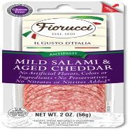 Fiorucci Mild Salami with Aged White Cheddar, 2 Ounce - 12 per case.
