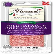 Fiorucci Mild Salami with Aged White Cheddar, 2 Ounce - 12 per case.