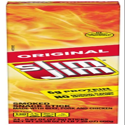 Slim Jim Originial Giant Meat Smoked Snack Stick, 0.97 Ounce -- 144 per case.