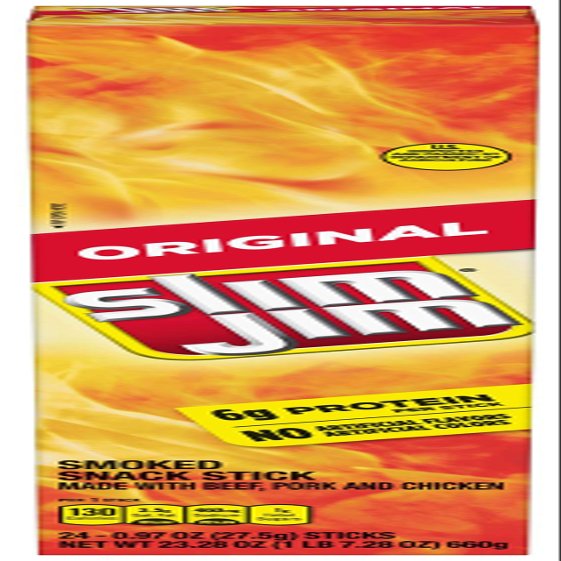 Slim Jim Originial Giant Meat Smoked Snack Stick, 0.97 Ounce -- 144 per case.