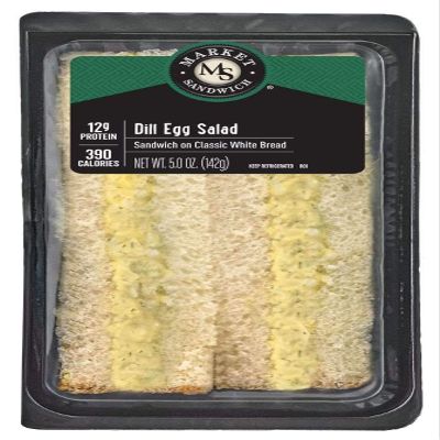 Market Classic White Bread Dill Egg Salad Sandwich, 5 Ounce -- 10 per case.