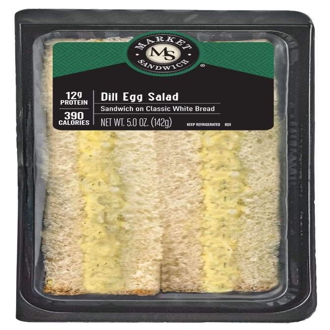 Market Classic White Bread Dill Egg Salad Sandwich, 5 Ounce -- 10 per case.